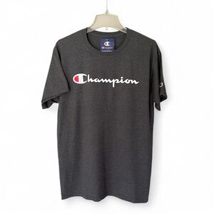 Champion Short Sleeve Graphic Print Gray Logo Casual Tee Men’s Size M New